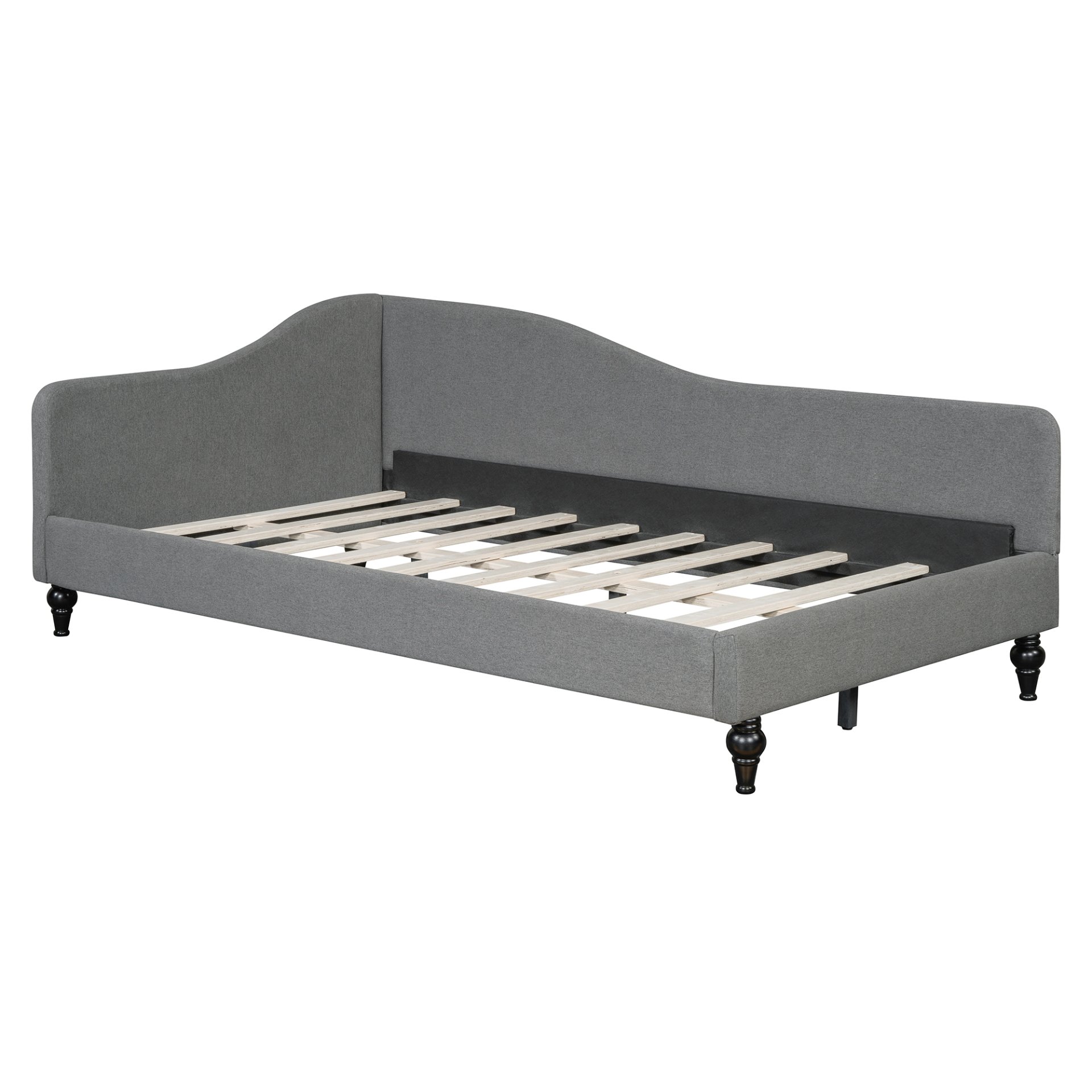 Twin Size L Shaped Linen Daybed With Legs - Gray - Image 6