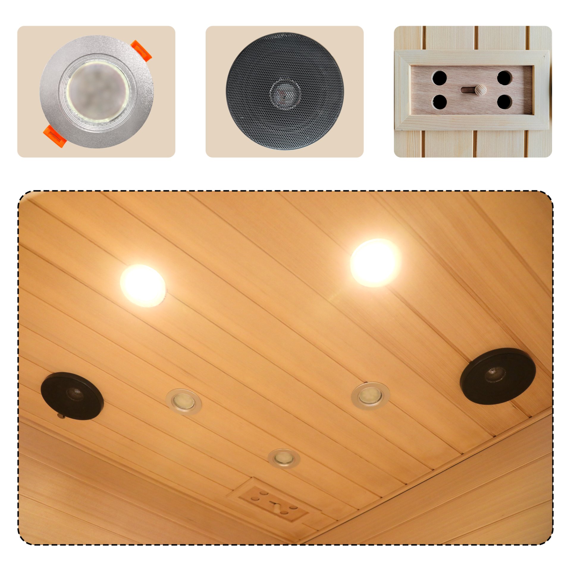 Low Emf Front Door With Heating Panel 2 Persons Hemlock Far Infrared Corner Indoor Sauna Room - Natural - Image 10