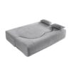 Floor Sofa With 2 Pillows, Convertible Plush Corduroy Foam Filled Sleeper Sofa Bed - Light Gray - Image 15
