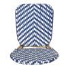 Outdoor Rattan And Aluminum French Armless Bistro Chairs Set - Navy Blue - Image 10