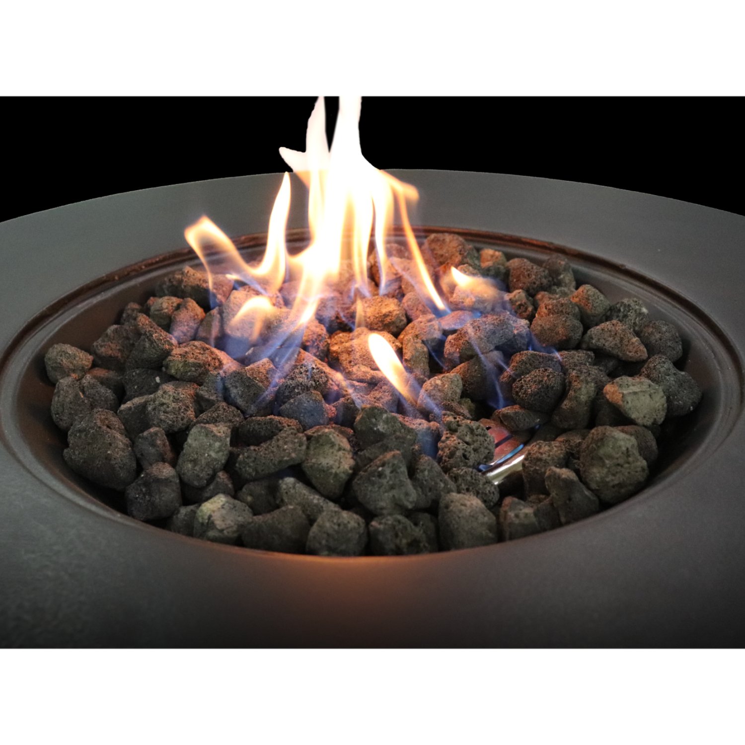 Fiber Reinforced Propane Gas Outdoor Fire Pit Table With Lid - Charcoal - Image 4