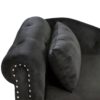 Chaise Lounge Indoor, Velvet Lounge Chair For Bedroom With Storage & Pillow, Modern Upholstered Rolled Arm Chase Lounge For Sleeping With Nailhead Trim For Living Room Bedroom Office - Black - Image 18