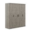 4 Door Wardrobe With 1 Drawer - Gray - Image 6