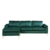 Shannon - Velvet Sectional Sofa With Chaise - Green - Image 7