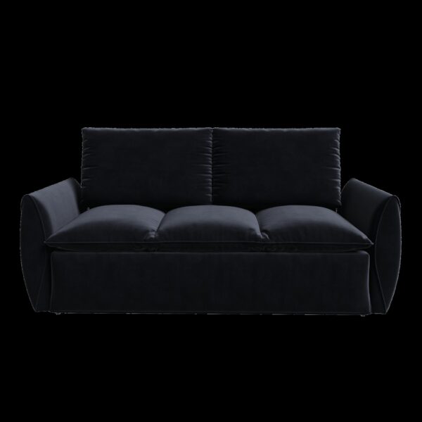 Pull Out Sofa Bed, 3 Seat Convertible Sleeper Sofa With 2 In 1 Pillow And Blanket Set Multifunctional Velvet Loveseat Bed - Black