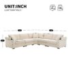 Convertible L Shaped Sectional Corner Couch With Armrest Storage Cup Holders USB Charger, Irregular Corner Oversized Comfy Modular Sofa - Beige - Image 15