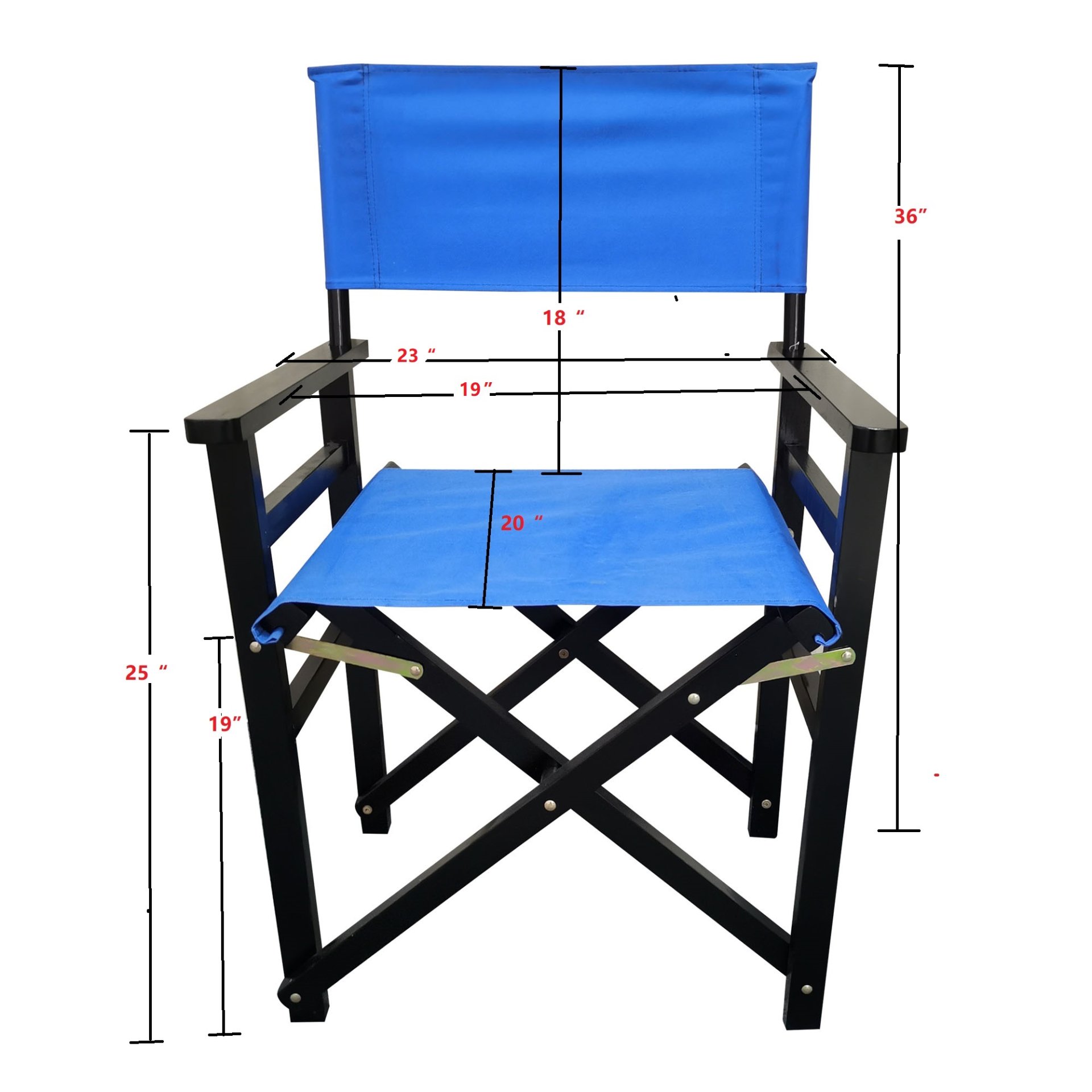 Folding Chair Wooden Director Chair Canvas Folding Chair Folding Chair (Set of 2) - Blue - Image 3