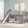 Full Over Full Bunk Bed With Slide And Ladder - Gray - Image 5