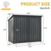 Garbage Bin Shed Stores 2 Trash Cans Metal Outdoor Bin Shed For Garbage Storage, Stainless Galvanized Steel, Bin Shed For Garden Yard Lawn - Black - Image 3