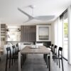 Indoor Ceiling Fan Without Light, 6 Speeds Reversible DC Motor, 3 ABS Blade Ceiling Fan White For Bedroom - White - Image 8