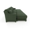 Ergonomic 3 Seater Sofa With Movable Ottomans And Lumbar Pillow Chenille With Wooden Base - Green - Image 25