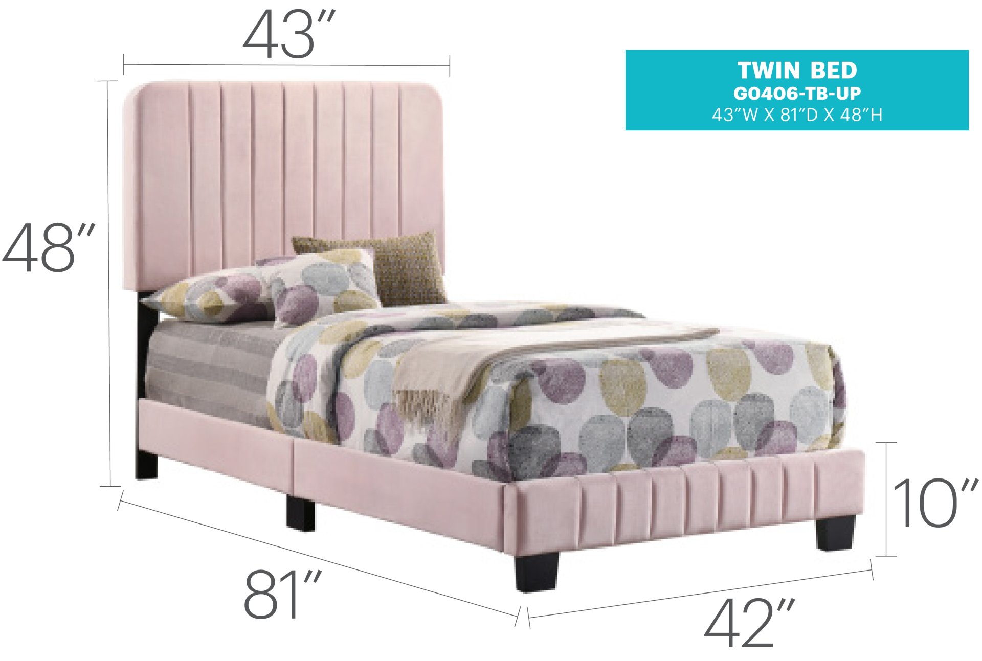 Lodi - Twin Bed - Pink - Image 5