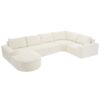 Oversized Modular Sofa Cloud Sectional Sofa Set Upholstered Couches U - Shaped Sofa With Deep Seat For Living Room - Beige - Image 21