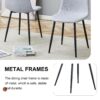 Comfortable, Linen Cotton Dining Chair Set Six Pieces - Light Gray - Image 5