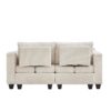 Convertible Chaise Lounge Loveseat Sofa Bed With USB Ports, Cup Holders, Phone Holder, Storage - Beige - Image 11