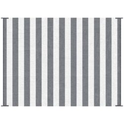 Outsunny - Reversible Outdoor Rug, 9' x 12' Waterproof Plastic Straw Floor Mat, Portable Rv Camping Carpet With Carry Bag, Large Floor Mat For Backyard, Deck, Picnic, Beach - Gray & White Striped