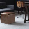 Rockwood - Cube Storage Ottoman With Tray - Distressed Brown - Image 6