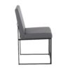Fuji - Contemporary High Back Dining Chair (Set of 2) - Black / Gray - Image 3