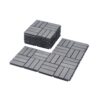 30 Piece Interlocking Deck Tiles Checker Pattern, Square Acacia Hardwood Outdoor Flooring For Patio, Bancony, Pool Side - Light Gray - Image 17