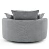 360° Swivel Sofa Chair Accent Barrel Chair With Dual Layer Cushion And 3 Removable Pillows, Corduroy - Gray - Image 14