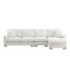 Modern Oversized Sectional Sofa, L-Shaped Luxury Couch Set With 2 Free Pillows, 5 Seat Chenille Indoor Furniture With Chaise - White - Image 23