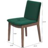 Laura - Mid-Century Modern Solid Wood Dining Chair (Set of 2) - Green - Image 4