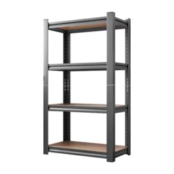 4 Layer Storage Rack, Adjustable Height Shelf, Suitable For Kitchen, Garage - Black
