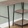 Computer Desk, Home Office, Corner, Storage Shelves, L-Shape, Work, Laptop, Contemporary, Modern - Taupe - Image 7