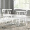 Edo - 5 Piece Dining Set, Trestle Dining Table With 4 Windsor Chairs - White - Image 5