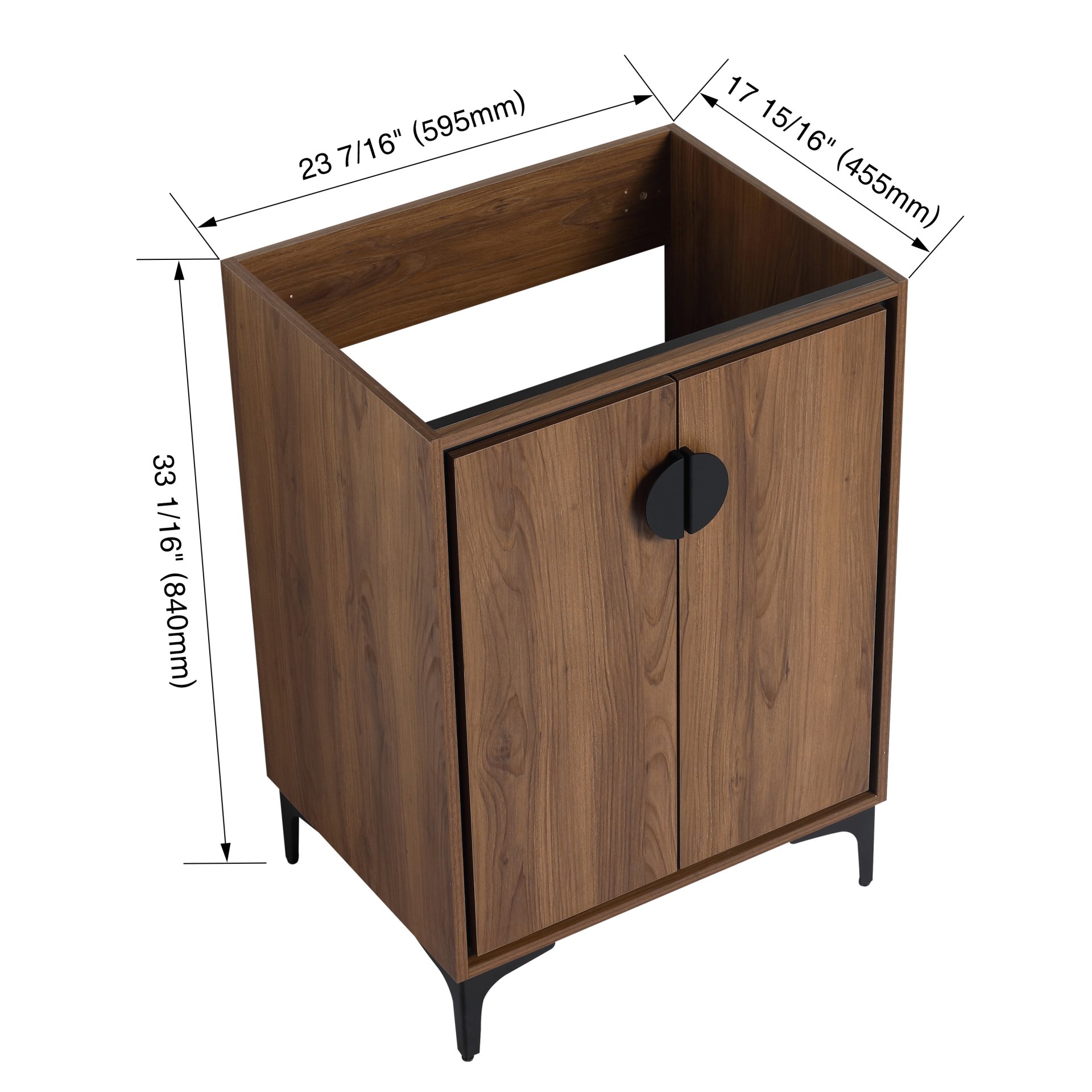 Modern Bathroom Vanity Storage Cabinet With Soft Closing Doors And Construction - Brown - Image 3