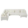 Oversized Sectional Sofa U - Shaped Sofa Couch Modern Sofa Upholstered In Soft Corduroy With A Chaise Lounge For Living Room - Beige - Image 19