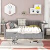 Full Size Daybed With 2 Drawers, Slat Support - Gray - Image 8