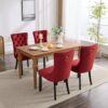 Classic Velvet Dining Chairs, High-End Tufted Solid Wood Contemporary Velvet Upholstered Dining Chair With Wood Legs Nailhead (Set of 2) - Burgundy - Image 18