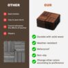 Acacia Wood Interlocking Deck Tiles Checker Pattern For Outdoor Flooring - Brown - Image 35