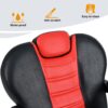 Classic Reclining Barber Chair Salon Chair For Hair Stylist With Heavy Duty Hydraulic Pump, 360° Rotation, Tattoo Chair Shampoo Beauty Salon Equipment, Max Load Weight 330 Lbs - Red / Black - Image 7