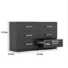 Large 6 Drawers Chest Of Drawer Dressers Table With Golden Handle - Black - Image 3