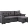 Nathan - Reversible Sleeper Sectional Sofa With Storage Chaise, USB Charging Ports And Pocket - Dark Gray - Image 8