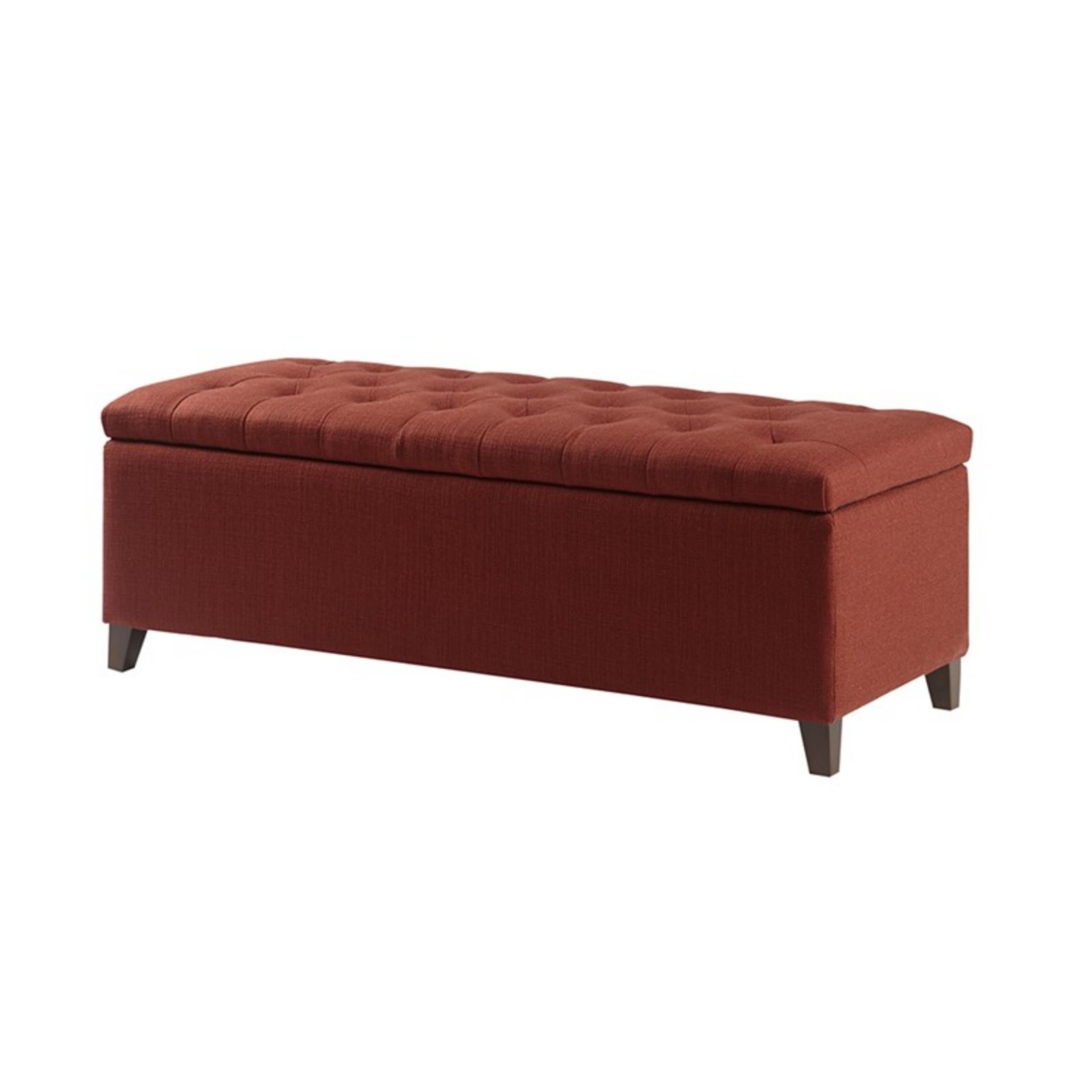 Shandra - Tufted Top Soft Close Storage Bench - Rust Red - Image 5