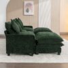 Chenille Upholstered Sectional Sofa With 2 Removable Ottomans, USB Ports, Cup Holders, And Storage - Green - Image 12