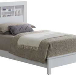 Twin Elegant Transitional Bed For Comfort - White