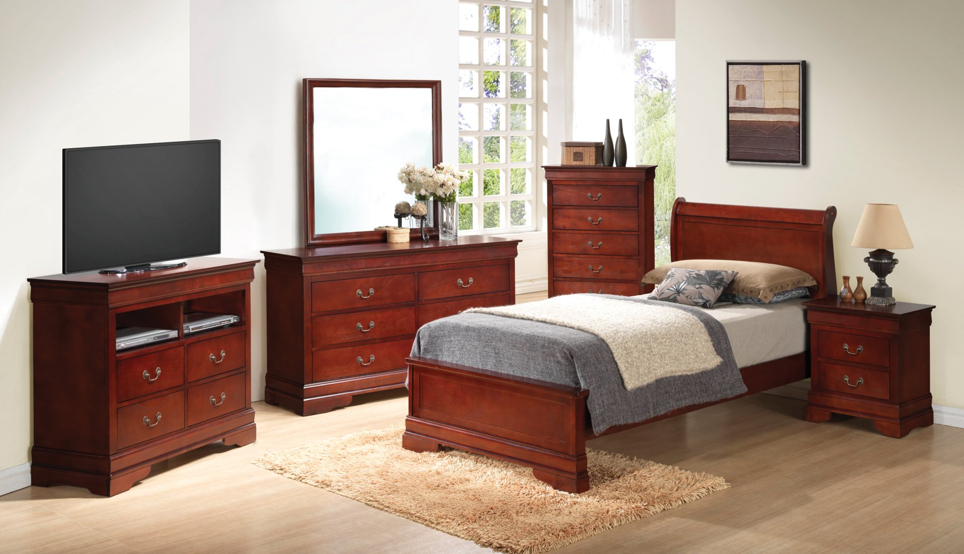 Twin Bed Charming Traditional - Cherry - Image 3
