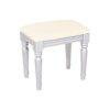 Luxury Vanity Desk With Round Mirror Height Adjustable Dressing Table Set Engineered Wood - Silver - Image 11