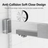 Frameless Double Sliding Soft-Close Shower Door, 3 / 8" Thick SGCC Tempered Glass Door - Brushed Nickel - Image 4