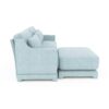 Elegant 2 Seater Sofa With Ottoman And Lumbar Pillows Chenille High Quality Wood And Sponge - Sky Blue - Image 17