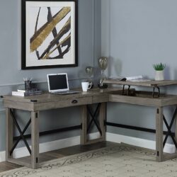 Talmar - Weathered Writing Desk With Lift Top - Gray