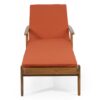 Jason - Chaise Lounge Acacia Wood Adjustable Outdoor Chair - Orange - Image 4