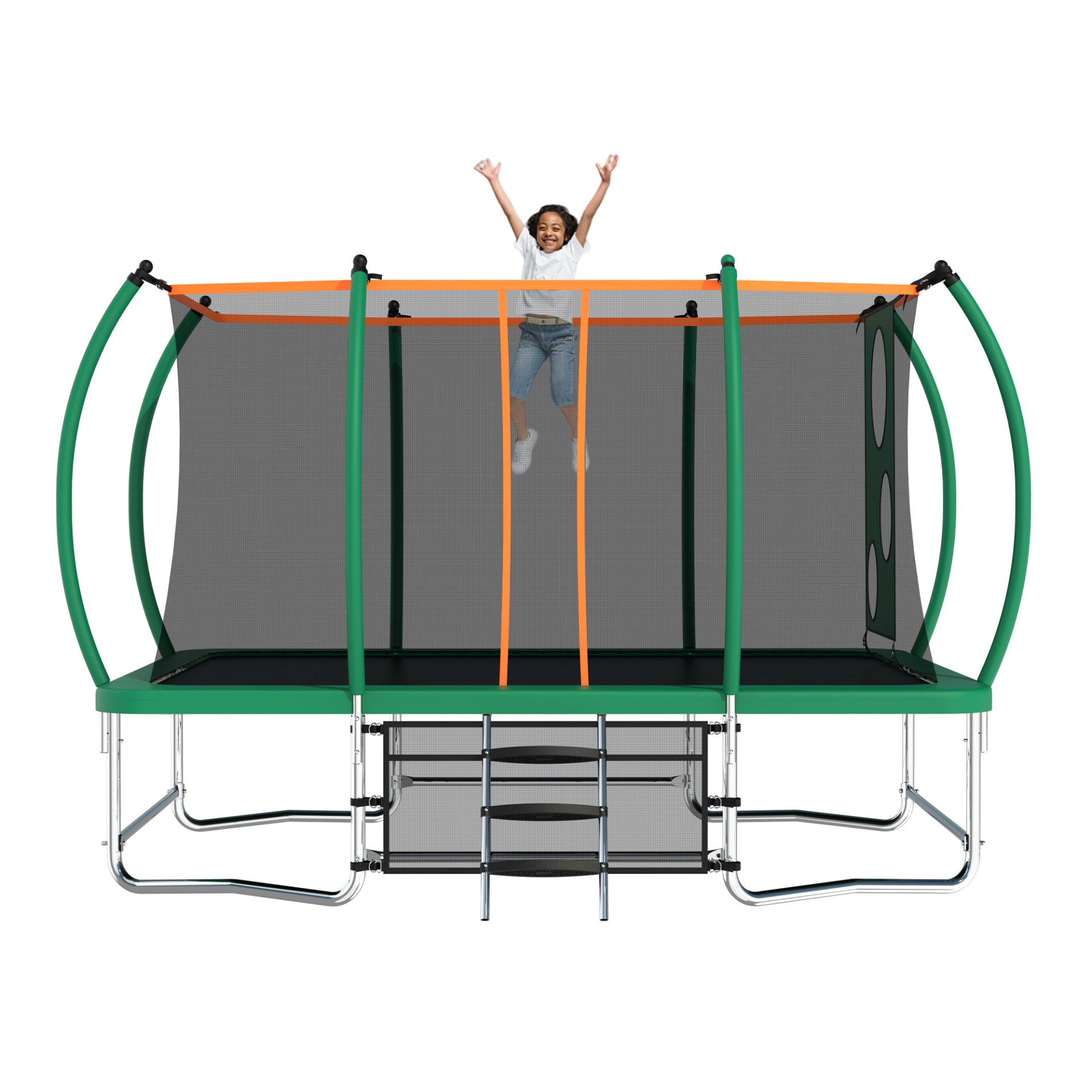 Outdoor Square Trampolines For Kids Adults Long Rectangular Tumbling Trampoline - Green - Image 5