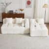 Sectional Sofa Full Compressed Sofa Modular Sofa Couch Free Combined Sofa With Deep Seating And 2 Side Pockets For Living Room - Beige - Image 13
