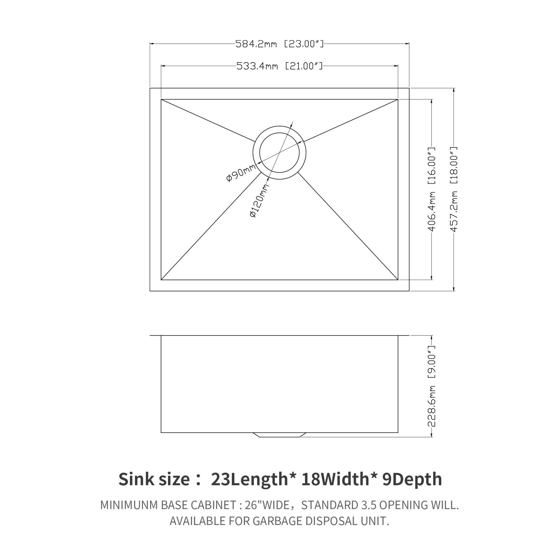Nano Stainless Steel 23" Undermount Kitchen Sink With 9" Deep Single Bowl - Gunmetal Black - Image 8
