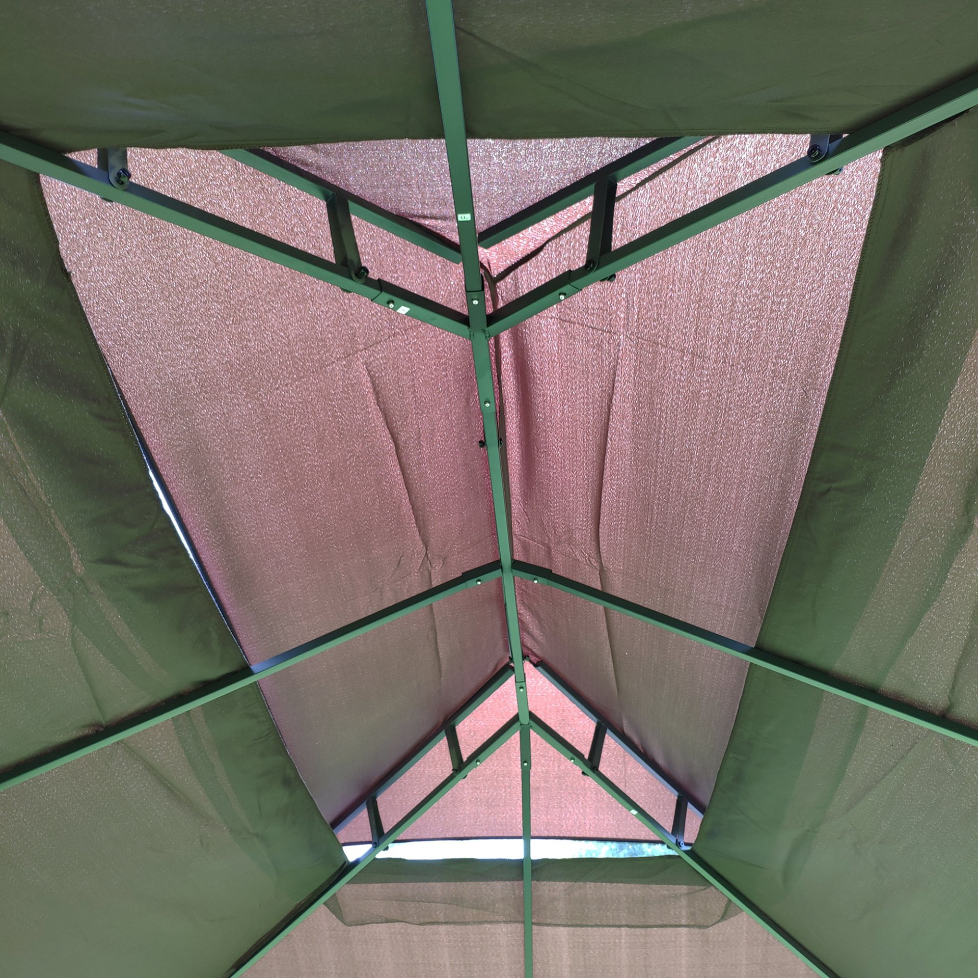 13 0 Outdoor Patio Gazebo Canopy Tent With Ventilated Double Roof And Mosquito Net (Detachable Mesh Screen On All Sides) Suitable For Lawn Garden Backyard And Deck Top - Brown - Image 14